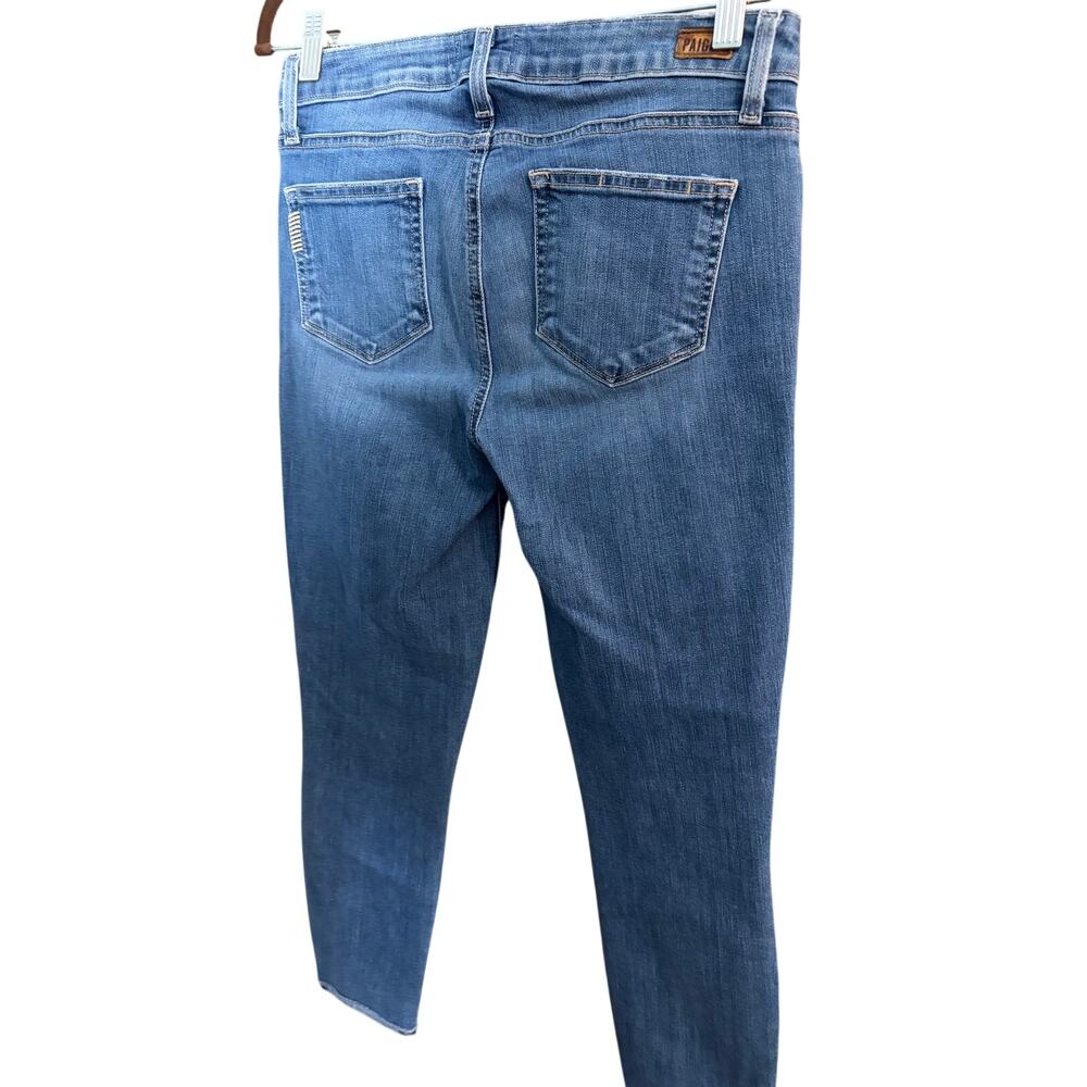 PAIGE Verdugo Crop Skinny Jeans Nathan Destructed Distressed Stretch Denim 29 - Picture 5 of 9